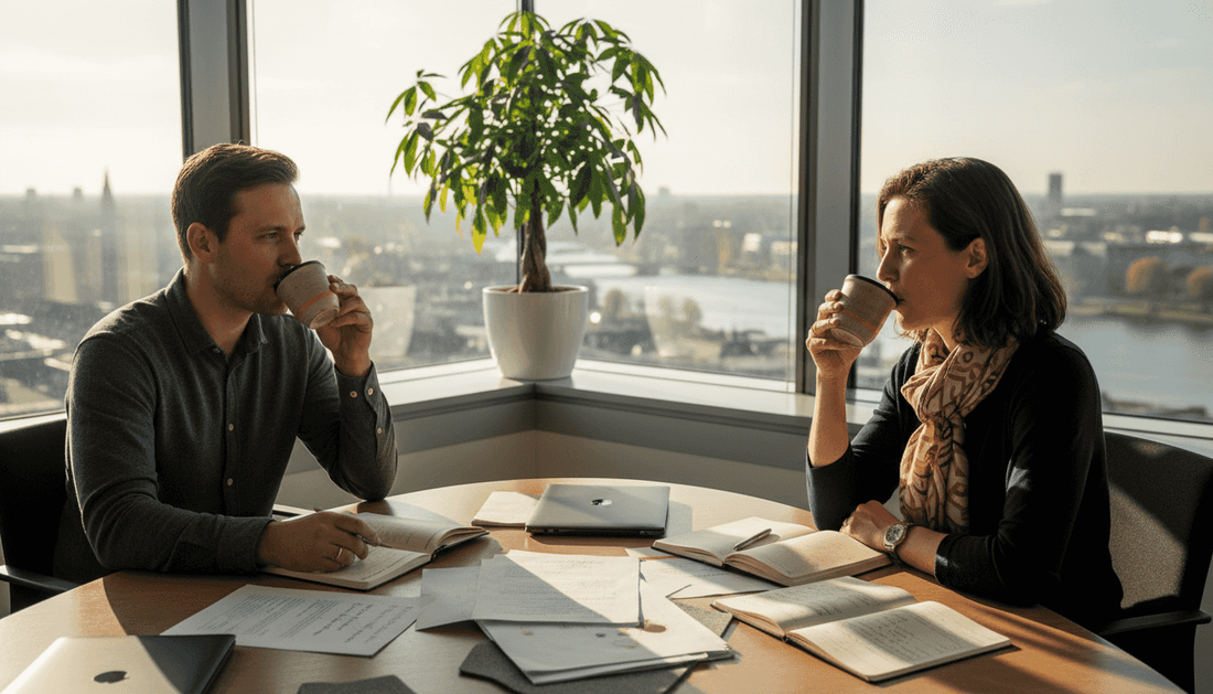 Op kantoor drinken collega’s hun koffie tegenwoordig uit duurzame, herbruikbare mokken.