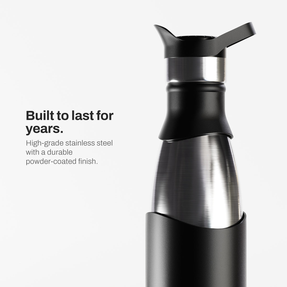 Sports Bottle: built to last for years, stainless steel with a powder-coated finish (Night)