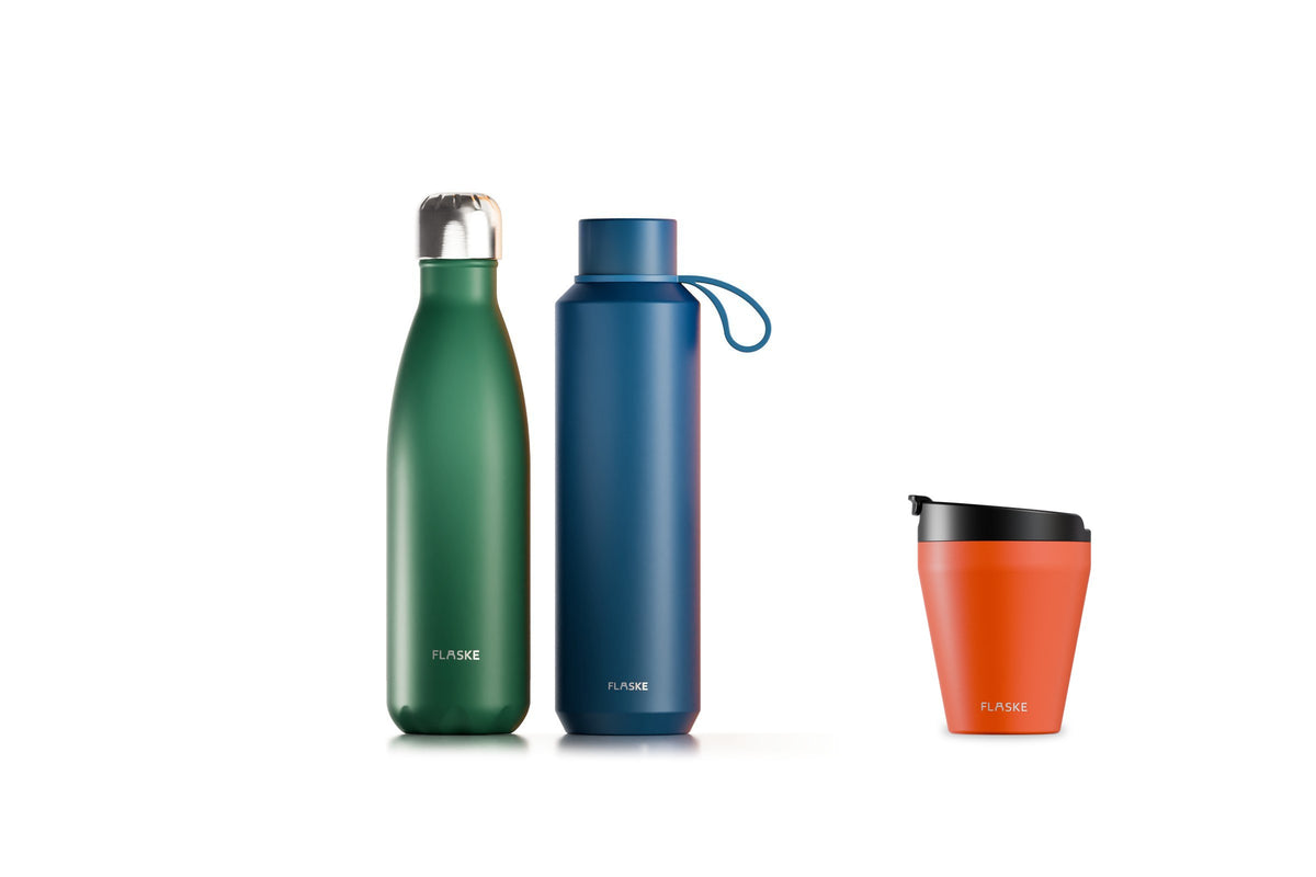 FLASKE Original, EVO Bottle en Coffee Cup